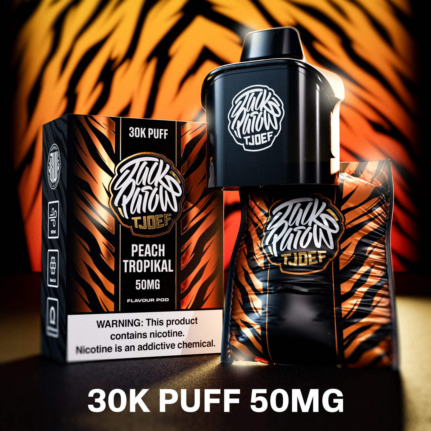 Jack Parow Pod 50mg 30000 puffs Peach Tropikal